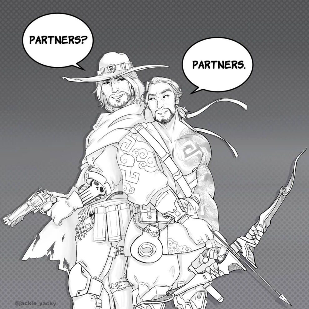 CassidyxHanzo Mermaid AU (fan art)